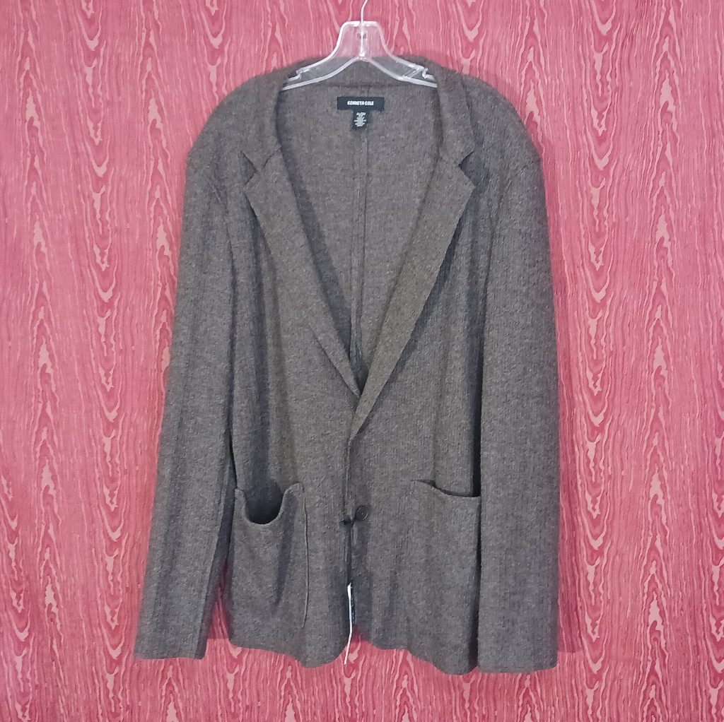 Kenneth Cole Dark Brown Collared Long Sleeve Pockets Sweater Men's Sz Xl Nwt
